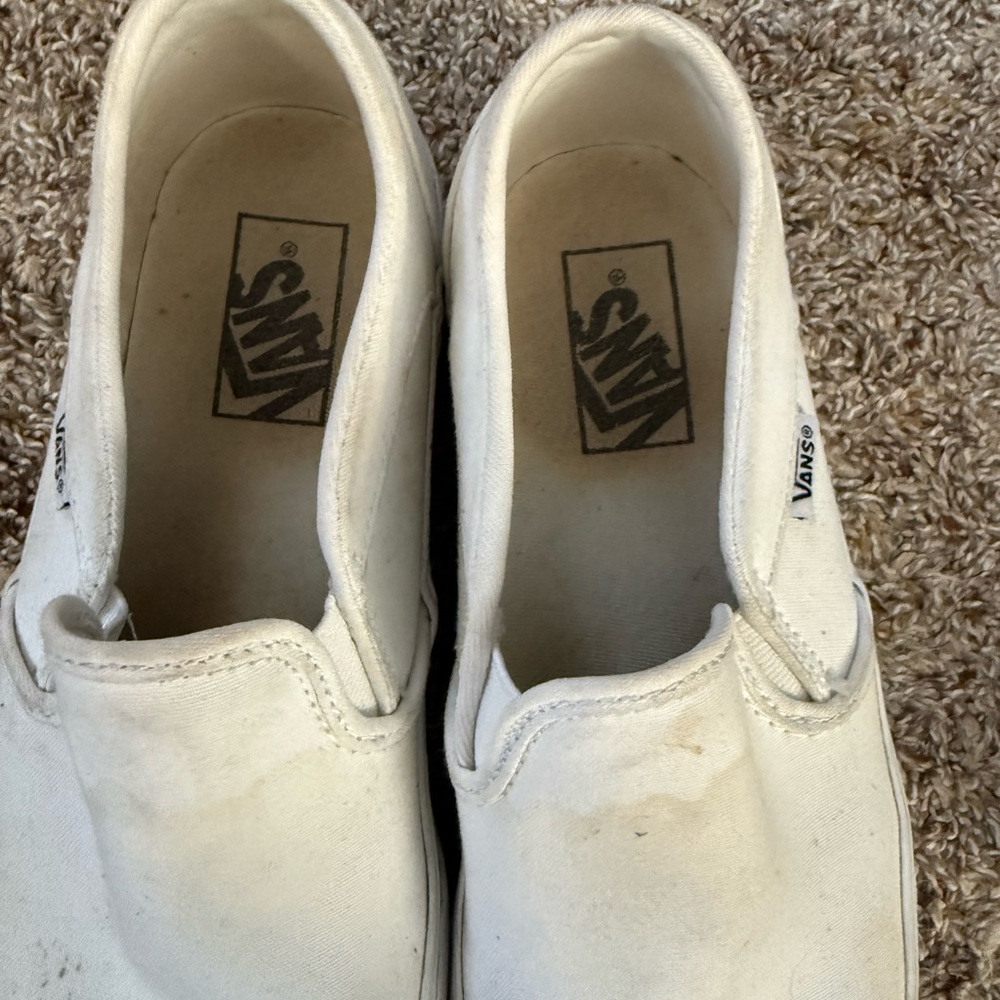 Vans Classic White Canvas Slip-Ons - Picture 7 of 8
